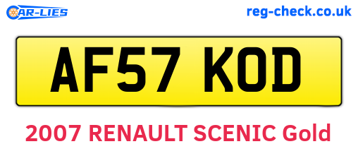 AF57KOD are the vehicle registration plates.