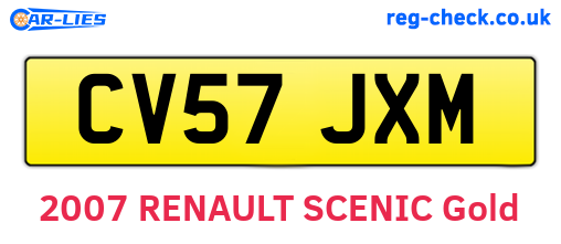 CV57JXM are the vehicle registration plates.
