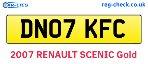 DN07KFC are the vehicle registration plates.