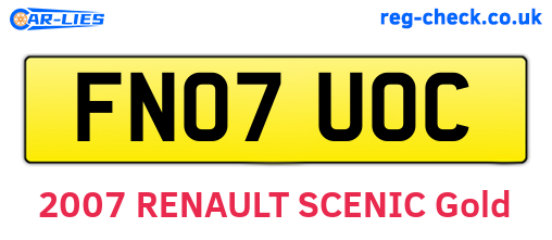 FN07UOC are the vehicle registration plates.