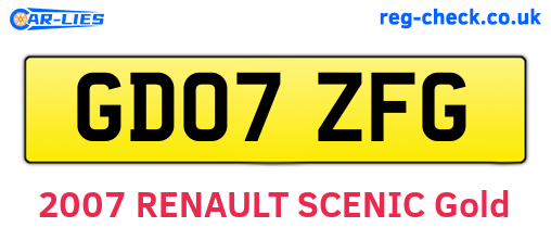 GD07ZFG are the vehicle registration plates.