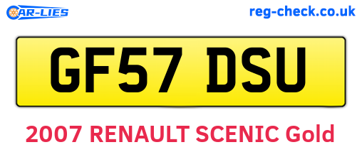 GF57DSU are the vehicle registration plates.