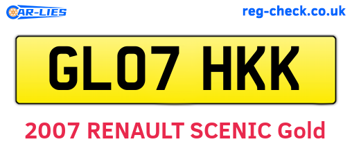 GL07HKK are the vehicle registration plates.