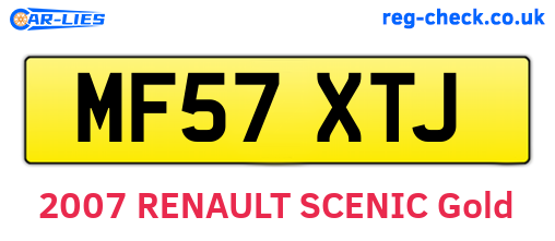 MF57XTJ are the vehicle registration plates.