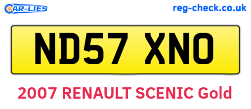 ND57XNO are the vehicle registration plates.