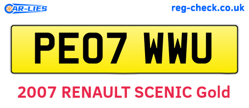 PE07WWU are the vehicle registration plates.
