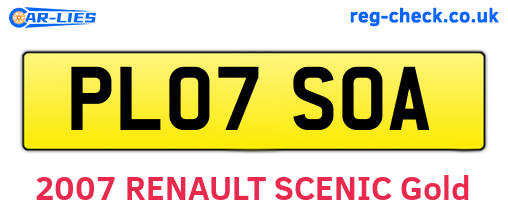 PL07SOA are the vehicle registration plates.