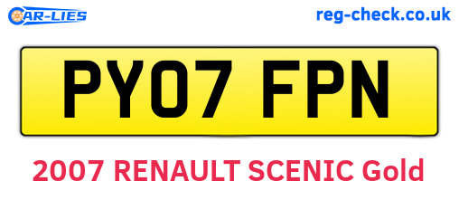 PY07FPN are the vehicle registration plates.