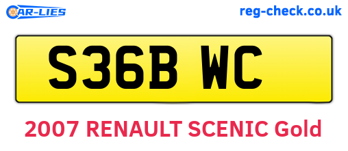 S36BWC are the vehicle registration plates.