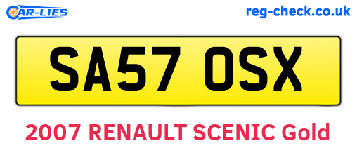 SA57OSX are the vehicle registration plates.