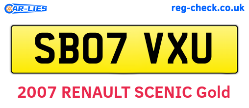 SB07VXU are the vehicle registration plates.
