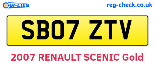 SB07ZTV are the vehicle registration plates.