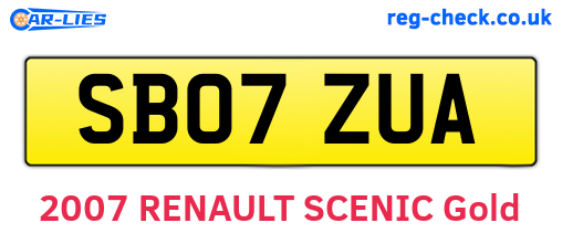 SB07ZUA are the vehicle registration plates.