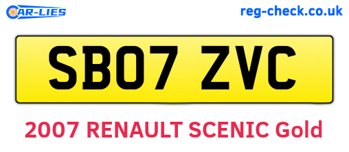 SB07ZVC are the vehicle registration plates.