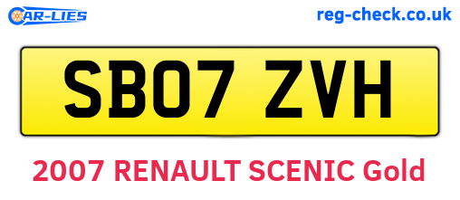 SB07ZVH are the vehicle registration plates.