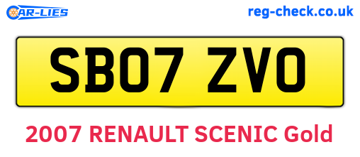 SB07ZVO are the vehicle registration plates.