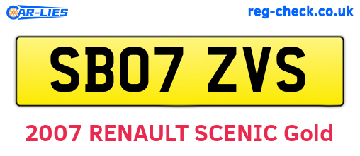 SB07ZVS are the vehicle registration plates.