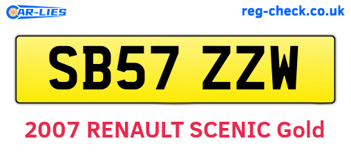 SB57ZZW are the vehicle registration plates.