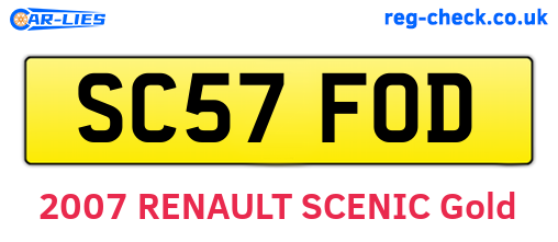 SC57FOD are the vehicle registration plates.