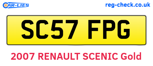 SC57FPG are the vehicle registration plates.