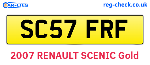 SC57FRF are the vehicle registration plates.