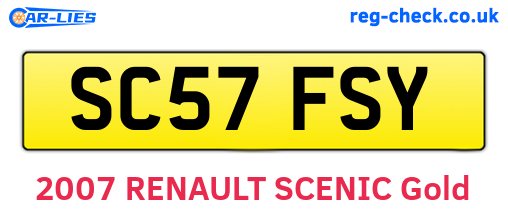 SC57FSY are the vehicle registration plates.