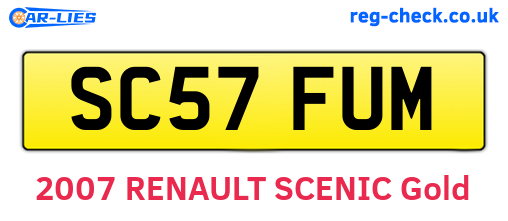 SC57FUM are the vehicle registration plates.