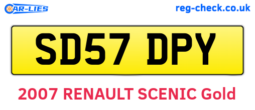 SD57DPY are the vehicle registration plates.