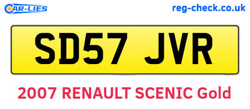 SD57JVR are the vehicle registration plates.