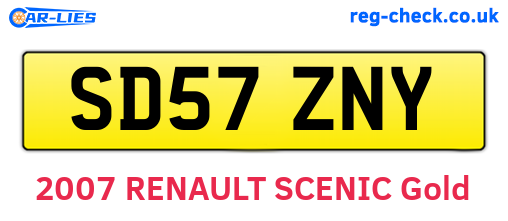 SD57ZNY are the vehicle registration plates.
