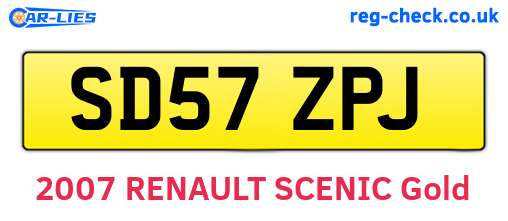 SD57ZPJ are the vehicle registration plates.