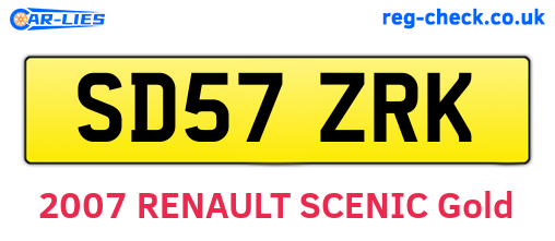 SD57ZRK are the vehicle registration plates.
