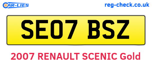 SE07BSZ are the vehicle registration plates.