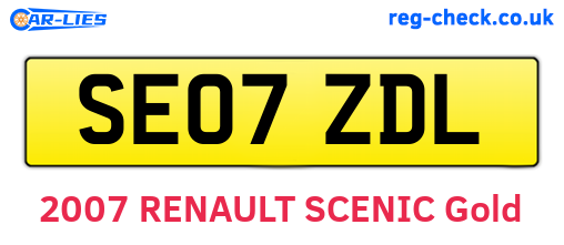 SE07ZDL are the vehicle registration plates.
