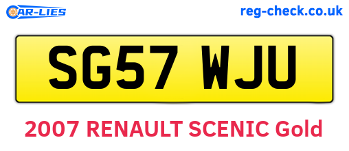 SG57WJU are the vehicle registration plates.