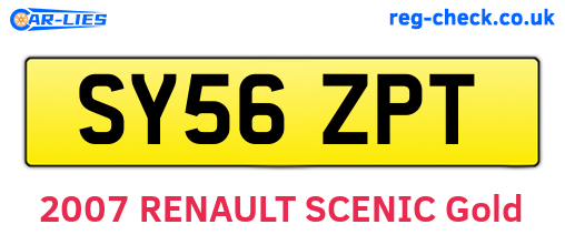 SY56ZPT are the vehicle registration plates.