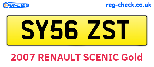 SY56ZST are the vehicle registration plates.