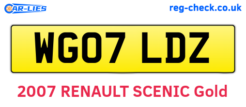 WG07LDZ are the vehicle registration plates.