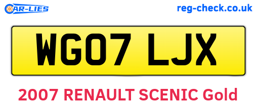 WG07LJX are the vehicle registration plates.