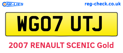WG07UTJ are the vehicle registration plates.