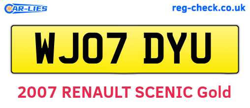 WJ07DYU are the vehicle registration plates.