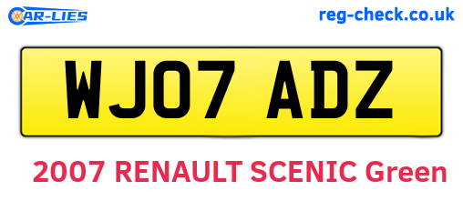 WJ07ADZ are the vehicle registration plates.