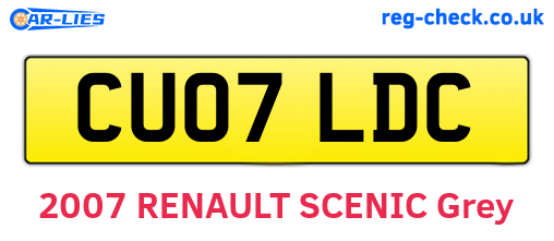 CU07LDC are the vehicle registration plates.