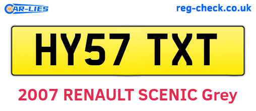 HY57TXT are the vehicle registration plates.
