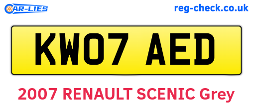 KW07AED are the vehicle registration plates.