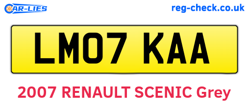 LM07KAA are the vehicle registration plates.