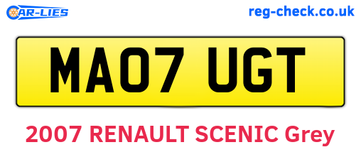MA07UGT are the vehicle registration plates.