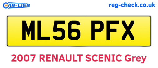 ML56PFX are the vehicle registration plates.