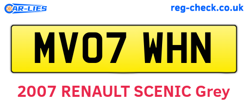 MV07WHN are the vehicle registration plates.