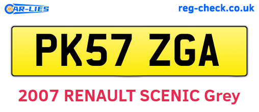PK57ZGA are the vehicle registration plates.